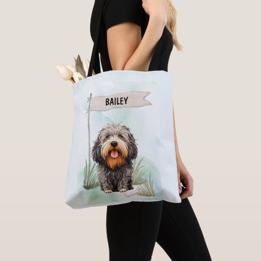 Puli Watercolor Personalized Dog Tasche (Von Nahem)