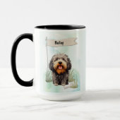 Puli Watercolor Personalized Dog Tasse (Links)