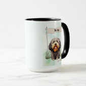 Puli Watercolor Personalized Dog Tasse (VorderseiteRechts)