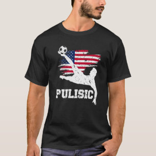 Pulisic Usa Flag Fußball Silhouette Gr T-Shirt