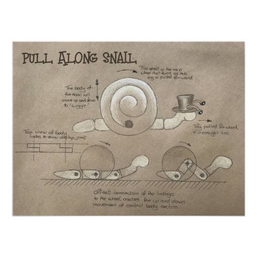 Pull Along Snail Poster (Vorderseite)