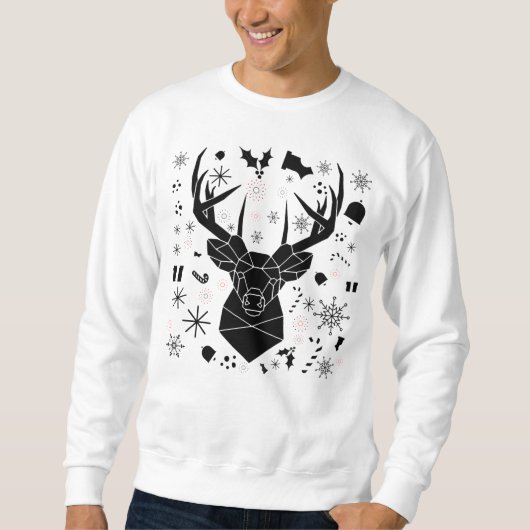 Pull de Noël fantaisie motifs tête de cerf- Homme Sweatshirt (Vorderseite)