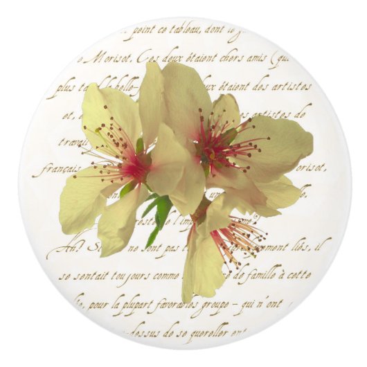 Pull der französischen Blütenschwärme Keramikknauf (Vorderseite)