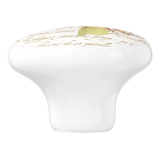 Pull der französischen Blütenschwärme Keramikknauf (Seitenansicht)