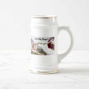 Pull My Finger - Michelangelo Creation Furz Spaß Bierglas