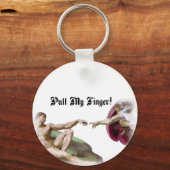Pull My Finger - Michelangelo Creation Furz Spaß Schlüsselanhänger (Vorderseite)