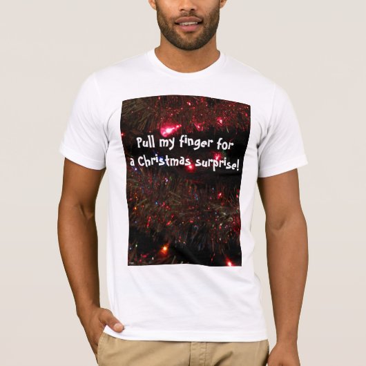 "Pull my Finger" Weihnachts-T - Shirt (Vorderseite)