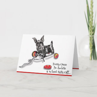 Pull Toy Scottish Terrier Get Well Card Karte