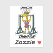 Pull-Up Champion – Funny Giraffe Workout Design Aufkleber (Blatt)