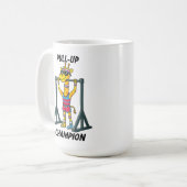 Pull-Up Champion – Funny Giraffe Workout Design Kaffeetasse (Vorderseite Links)