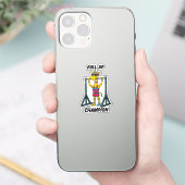 Pull-Up-Champion – Lustiges Giraffen-Workout-Desig Aufkleber (Telefon)