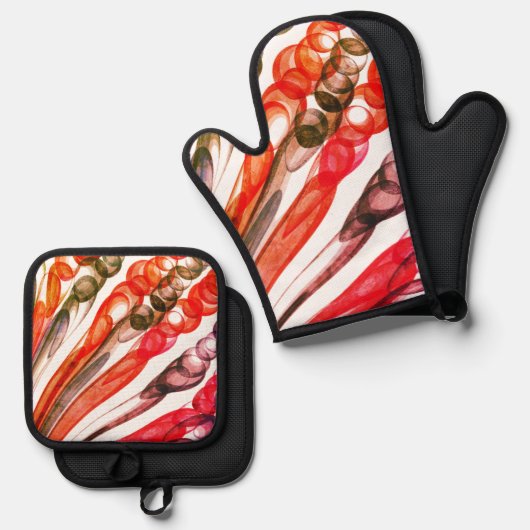 Pulled Bubble Fun / 1974 / Ofenhandschuh & Topflappen-Set (Vorderseite/Rückseite)