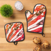 Pulled Bubble Fun / 1974 / Ofenhandschuh & Topflappen-Set (Oben Unten)