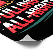 Pulling An All-nighter Funny Christmas Santa Sleig Poster (Ecke)