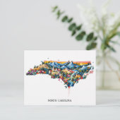Pullman North Carolina Landschaft Karte | Colorfu (Stehend Vorderseite)