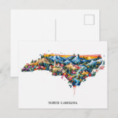 Pullman North Carolina Landschaft Karte | Colorfu (Vorne/Hinten)