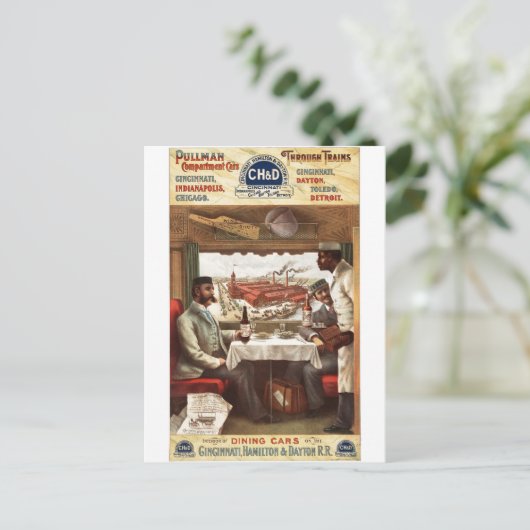 Pullman Speisewagen im Zug 1894 Postkarte (Stehend Vorderseite)