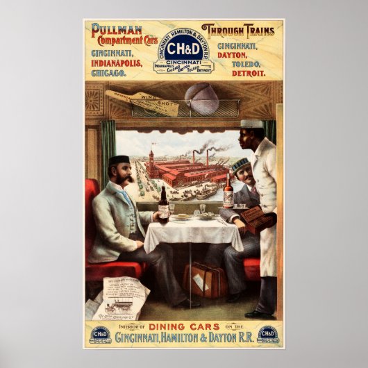PULLMAN TRAINS via Cincinnati Indianapolis Dayton Poster (Vorne)