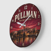 Pullman Washington College Town Große Wanduhr (Winkel)