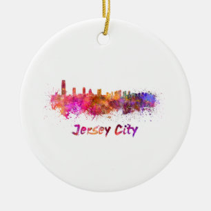 Pullover City skyline im Watercolor Keramik Ornament