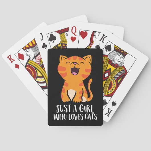 Pullover für Mädchen, die Katzen lieben Spielkarten (Rückseite)