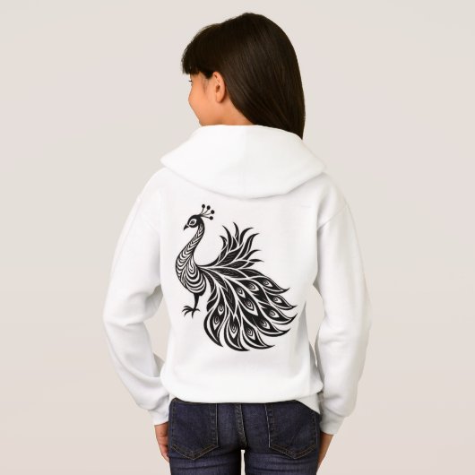 Pullover Hoodie von Girls' Peacock - Lebhafter Sti (Schwarz voll)