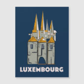 Pullover-Magnet im Retrostil Luxemburgs Magnetkarte (Vorderseite)