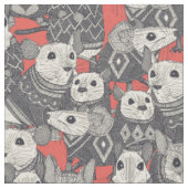 Pullover Mäuse rot Stoff (Nahaufnahme)