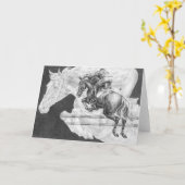 Pullover-Pferde, die durch Kelli Schwan zeichnen Karte (Gelbe Blume)