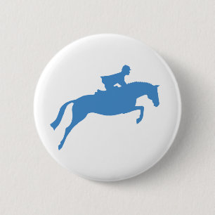 Pullover-PferdeSilhouette (blau) Button