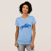 Pullover-PferdeSilhouette (blau) T-Shirt (Vorne ganz)