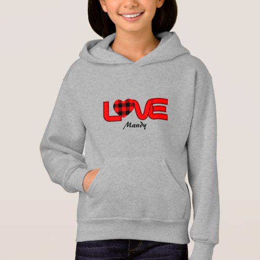 Pullover-Pullover-Pullover-Pullover-Liebe, schwarz Hoodie (Vorderseite)