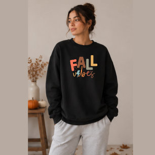 Pullover-Sweatshirt mit Grafikdruck 'Fall Vibes' Sweatshirt