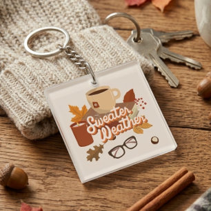 Pullover-Wetter Herbst-Design Cozy Herbst-Ästhetik Schlüsselanhänger