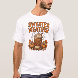 Pullover-Wetter-Kürbis-Gewürz-Kaffee-Herbst-T-Shir T-Shirt