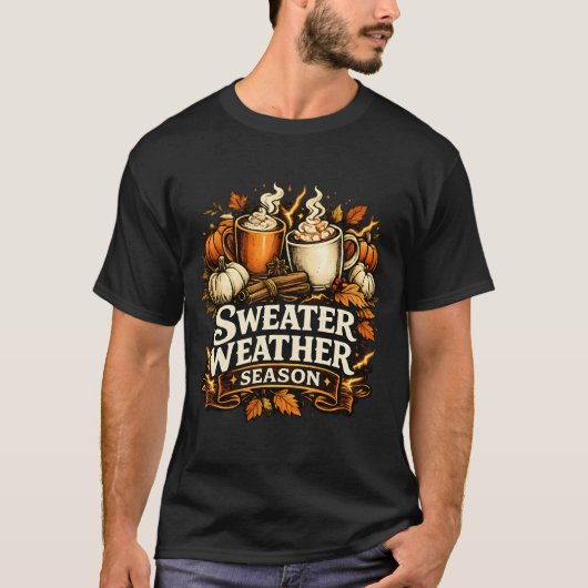 Pullover-Wetter-Saison Vintage-Herbst T-Shirt (Vorderseite)