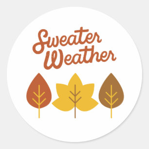 Pullover-Wetter Vintage-Blätter Runder Aufkleber