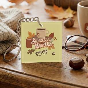 Pullover-Wetter-Zitat Cozy Fall Look Book & Tasse Schlüsselanhänger