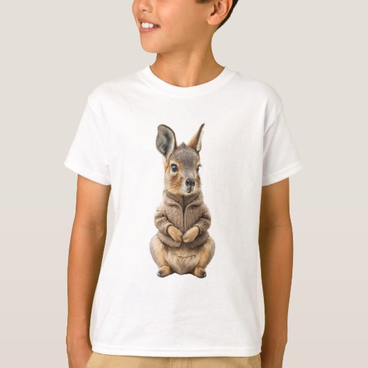 Pullunder-Hase-Kinder T-Shirt (Vorderseite)