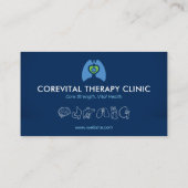 Pulmonal Rehab | Modern Blue Barcode Visitenkarte (Rückseite)