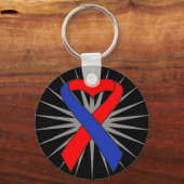 Pulmonale Fibrose Bewusstsein Herz Ribbon.pnng Schlüsselanhänger (Vorderseite)