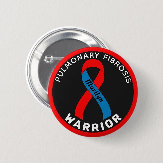 Pulmonale Fibrose Warrior Ribbon Black Button (Vorne & Hinten)