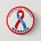 Pulmonale Fibrose Warrior Ribbon weiße Taste Button (Vorderseite)