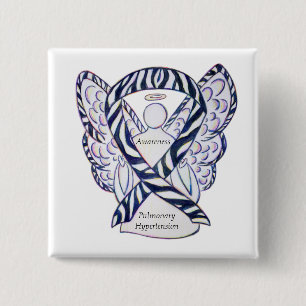 Pulmonale Hypertonie Sensibilisierung Ribbon Zebra Button