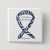 Pulmonale Hypertonie Sensibilisierung Ribbon Zebra Button (Vorderseite)