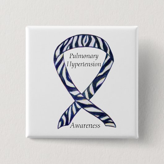 Pulmonale Hypertonie Sensibilisierung Ribbon Zebra Button (Vorderseite)