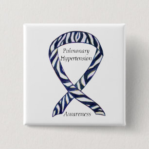 Pulmonale Hypertonie Sensibilisierung Ribbon Zebra Button