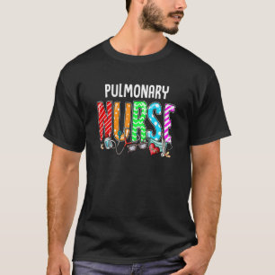 Pulmonale Krankenschwester Kariert Rote Liebe Herz T-Shirt