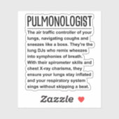 Pulmonologe Aufkleber (Blatt)
