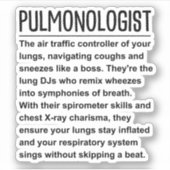 Pulmonologe Aufkleber (Vorderseite)